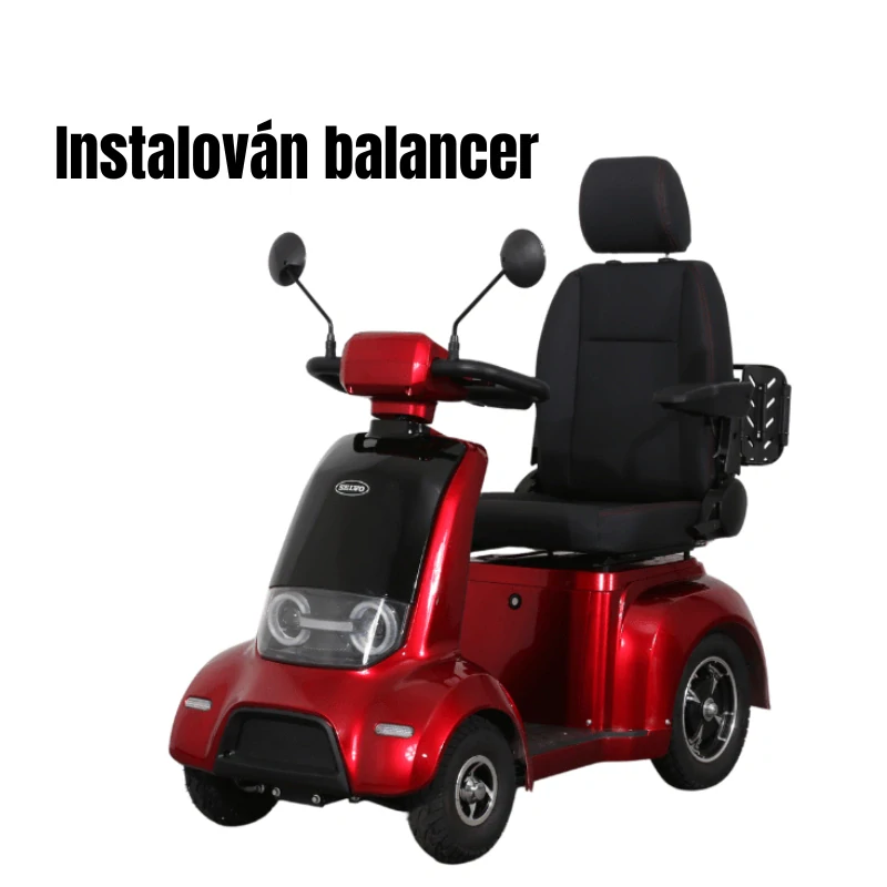 Čtyřkolový elektrický invalidní vozík SELVO 4810 s balancerem (Seniorský invalidní vozík s olověnou baterií)
