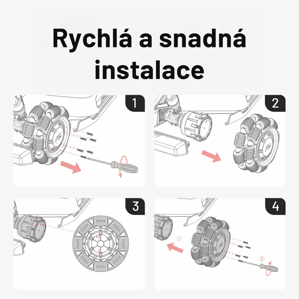 Náhradní přední kola Omni Mammotion LUBA 2X, LUBA mini 2ks